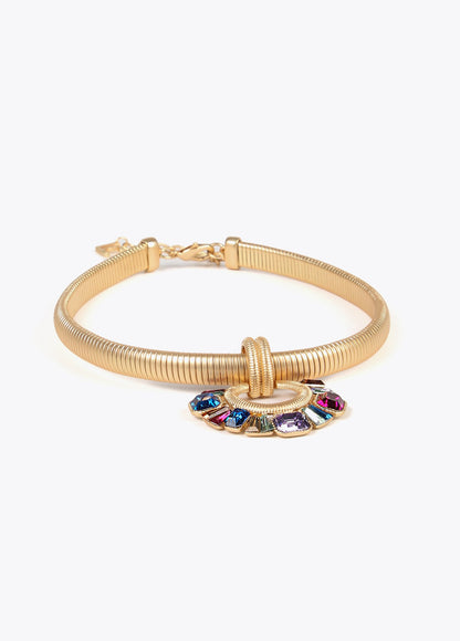 Choker necklace with front ring