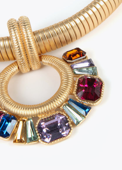 Choker necklace with front ring