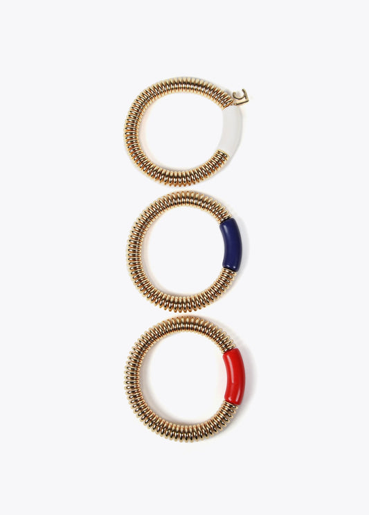 Pack of bracelets with coloured acrylic piece