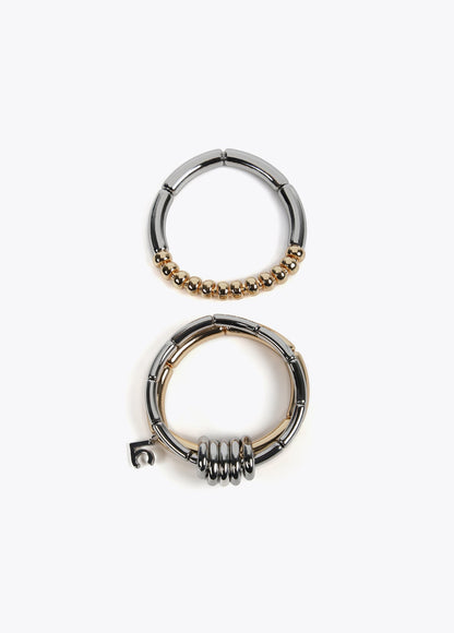 Pack of two-tone metal bracelets
