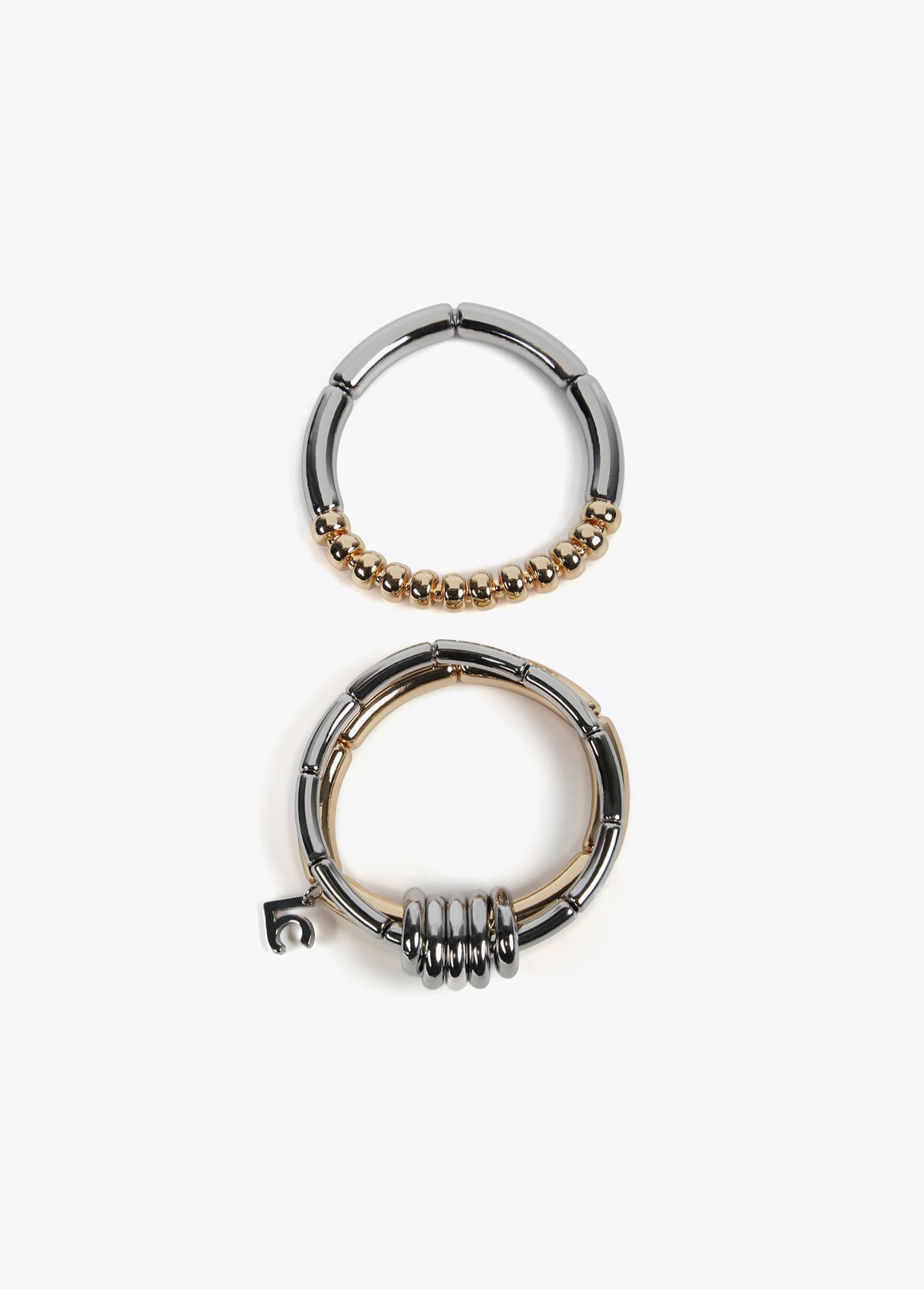 Pack of two-tone metal bracelets
