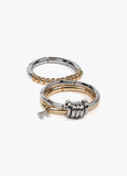 Pack of two-tone metal bracelets