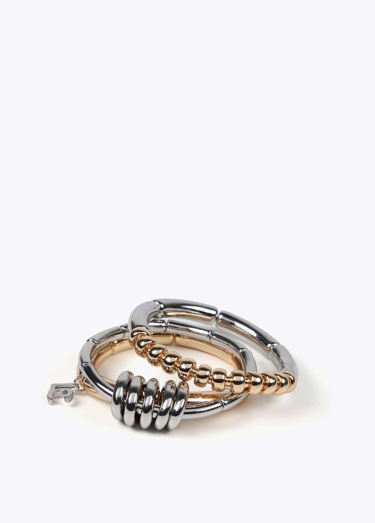 Pack of two-tone metal bracelets