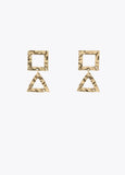 Gold-toned earrings with geometric shapes