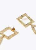 Gold-toned earrings with geometric shapes