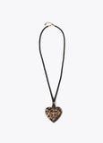Necklace with gold-toned heart pendant