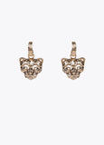 Gold-toned tiger’s head earrings
