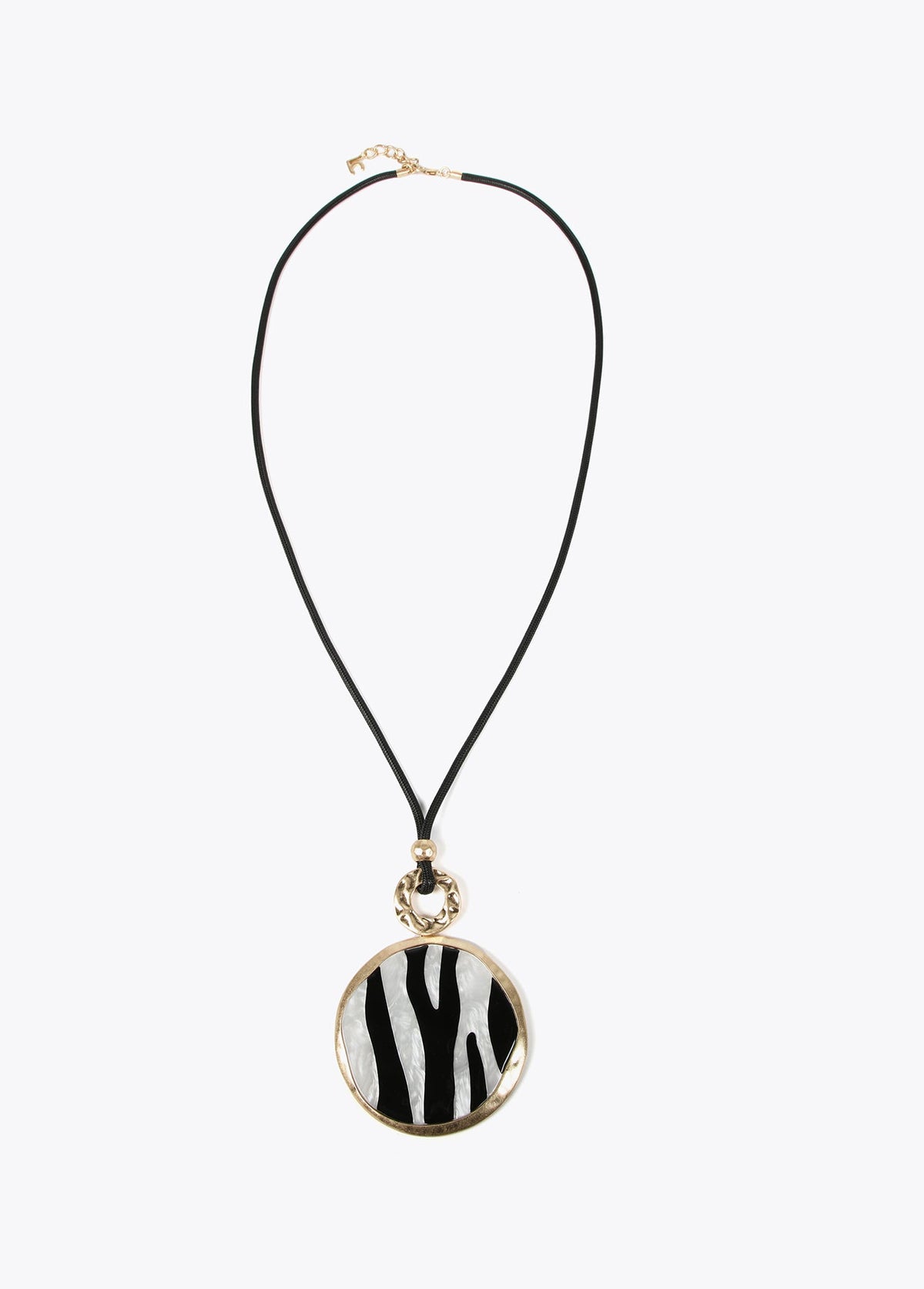 Maxi piece necklace with animal print effect
