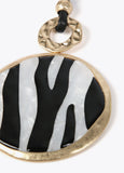 Maxi piece necklace with animal print effect