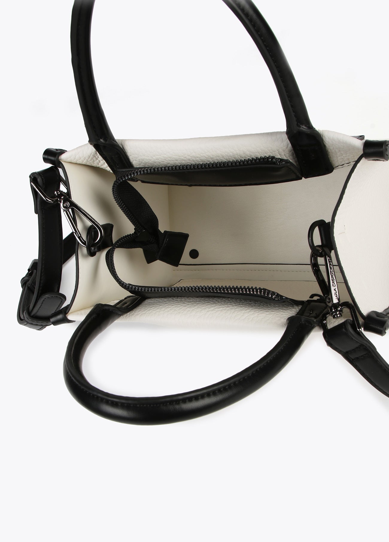 Two-tone faux leather bag