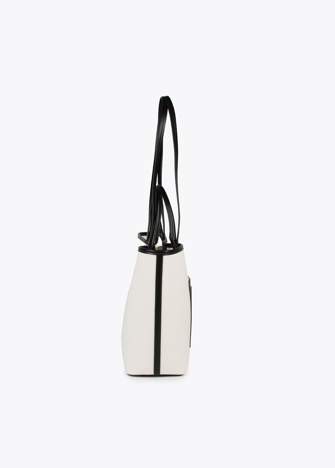 Two-tone faux leather tote bag