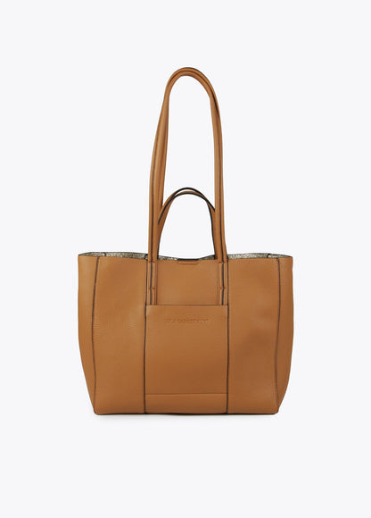 Faux leather tote bag