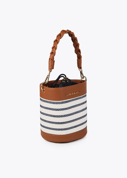 Contrast bucket bag