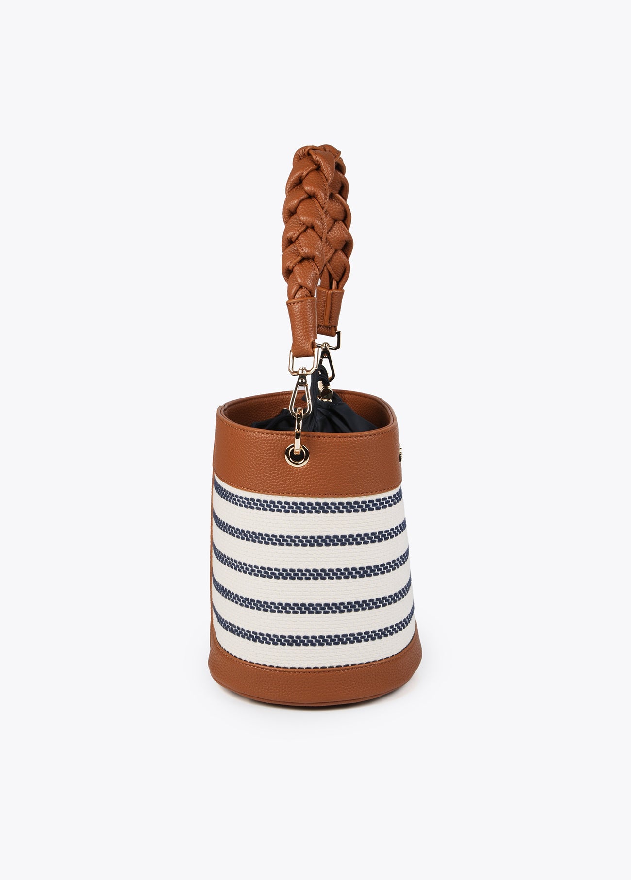 Contrast bucket bag