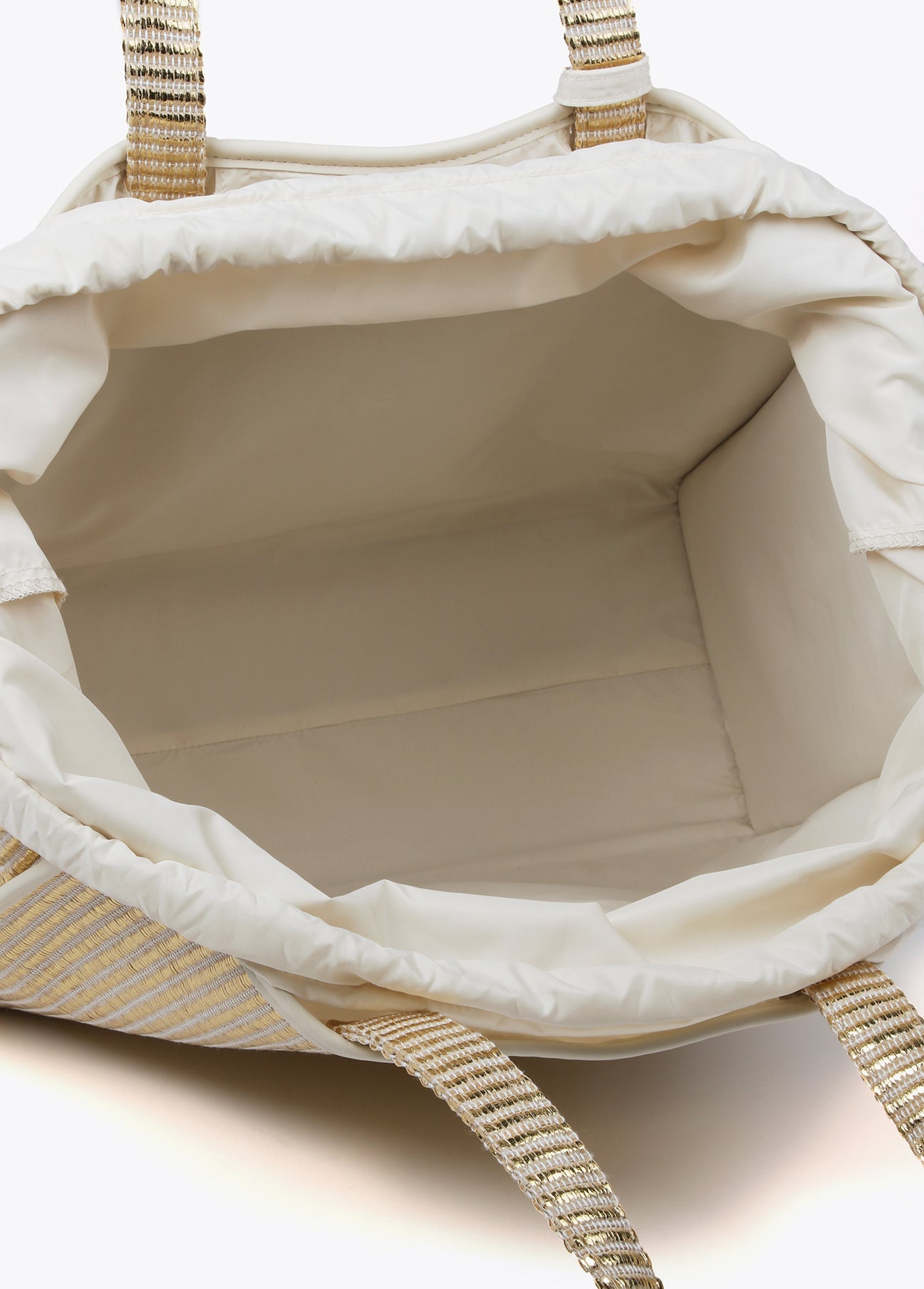 Large metallic raffia-effect tote bag