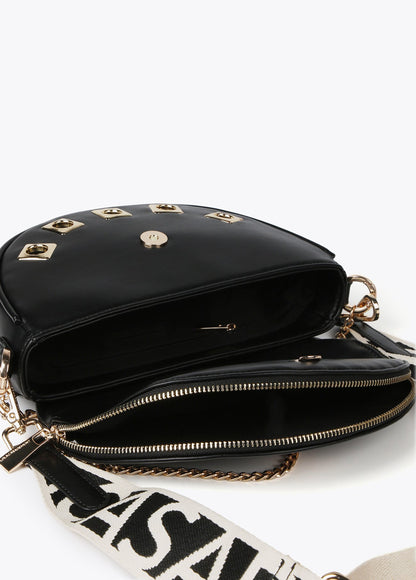 Faux leather belt bag/crossbody bag with square metal eyelets