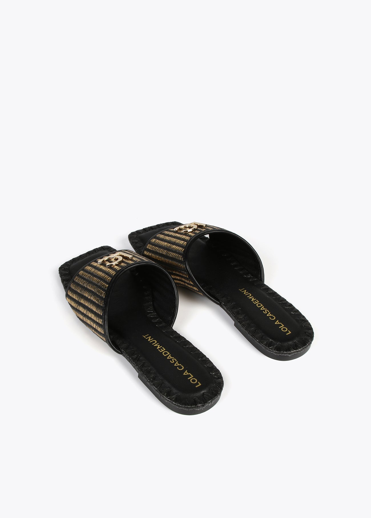 Flat metallic sandals