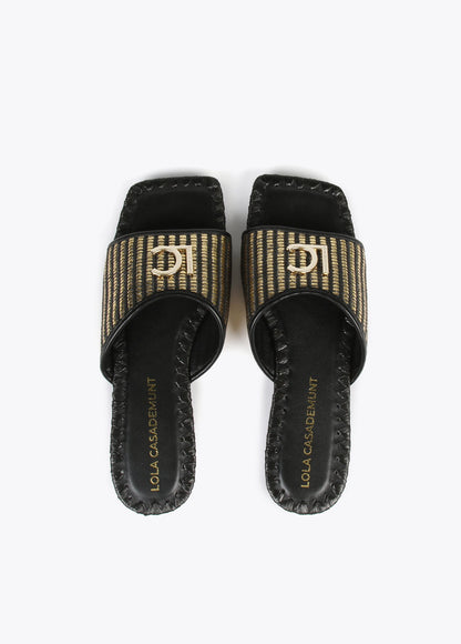 Flat metallic sandals