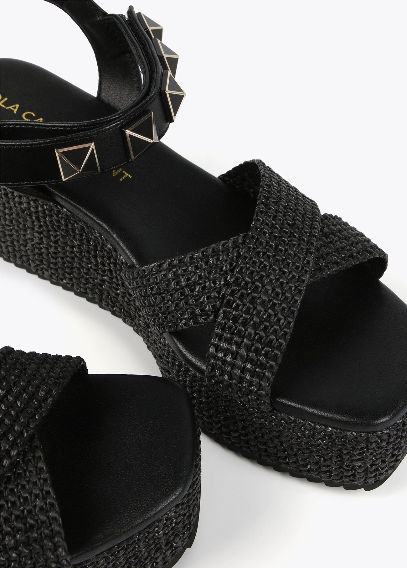 Platform sandals with metal details