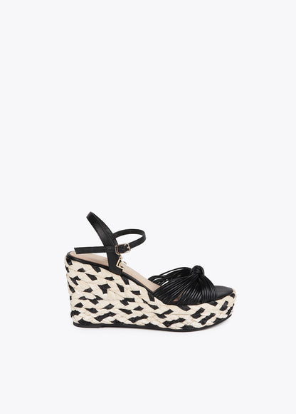 Platform wedges with braided detail