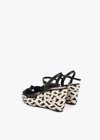 Platform wedges with braided detail