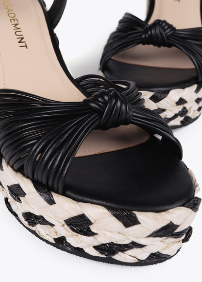 Platform wedges with braided detail