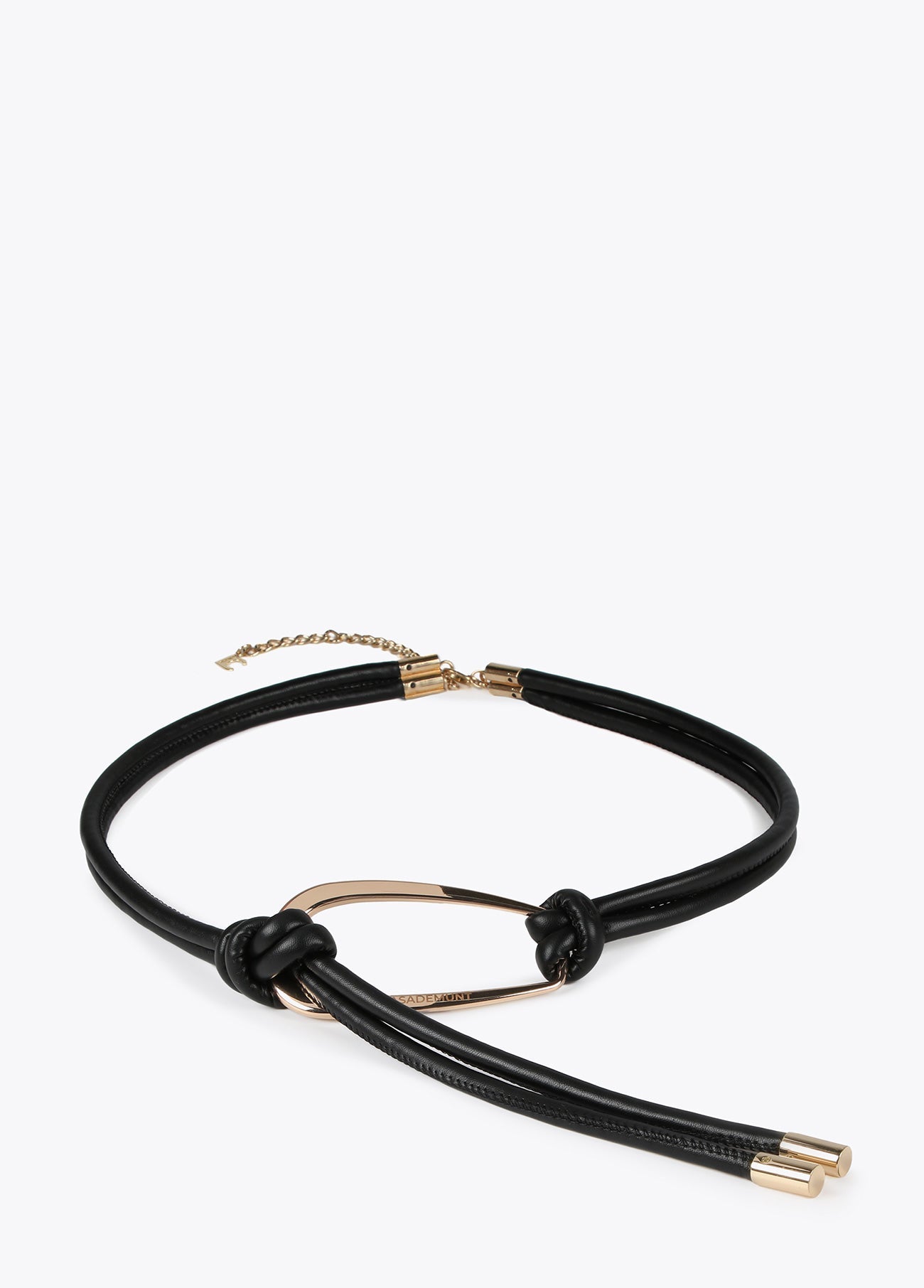 Cord belt with metal piece