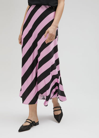 Striped satin skirt