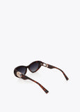 Oval tortoiseshell cellulose acetate glasses