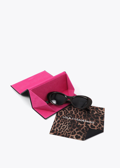 Oval tortoiseshell cellulose acetate glasses