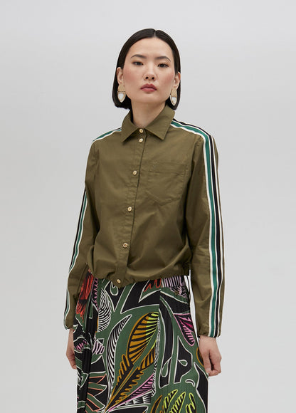 Elasticated poplin shirt