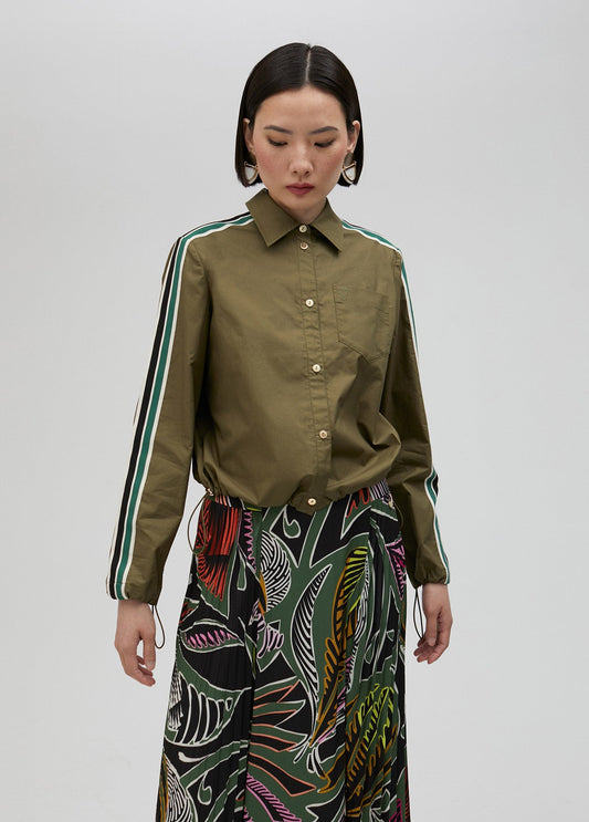 Elasticated poplin shirt