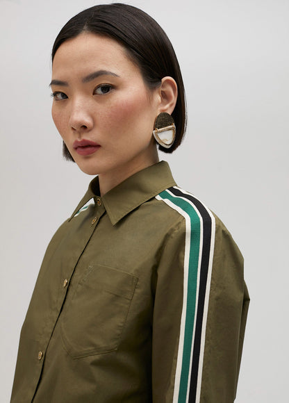 Elasticated poplin shirt