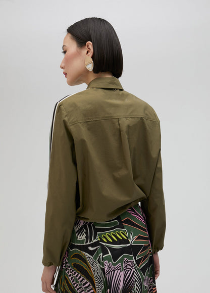 Elasticated poplin shirt