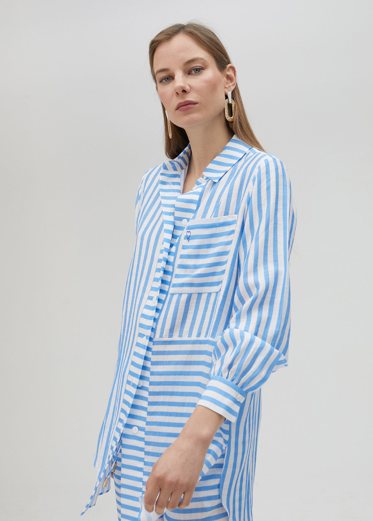 Two-way striped shirt