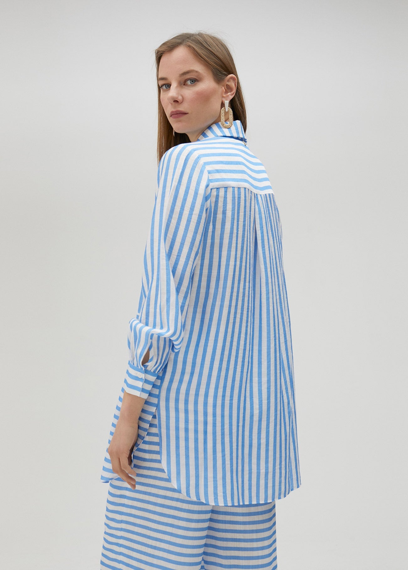 Two-way striped shirt