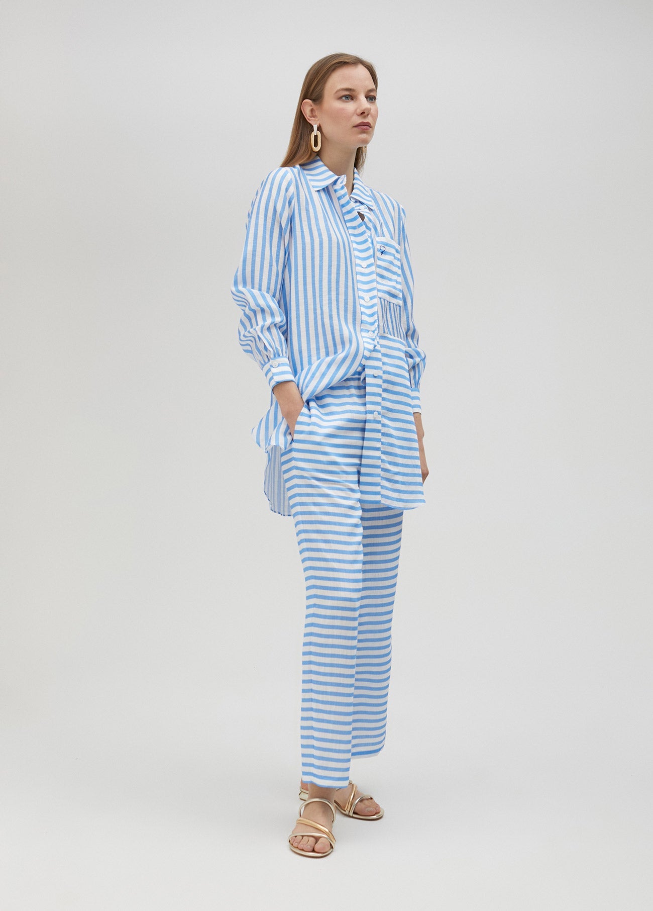 Two-way striped shirt