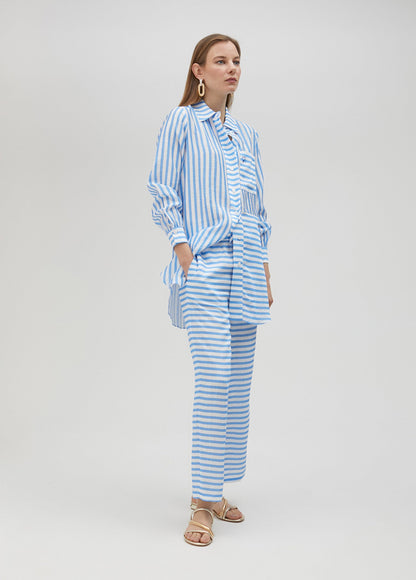 Two-way striped shirt
