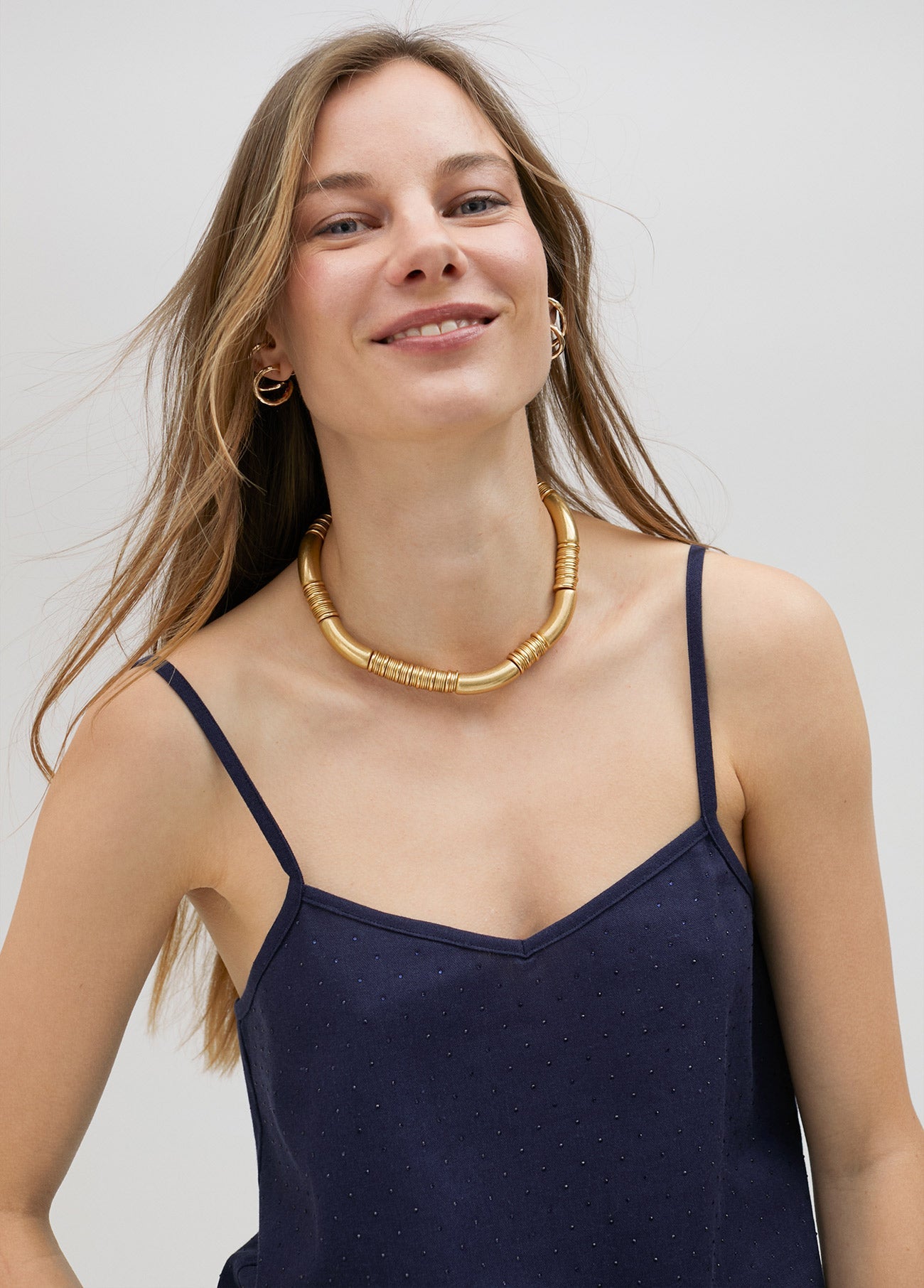 Strappy top with rhinestones