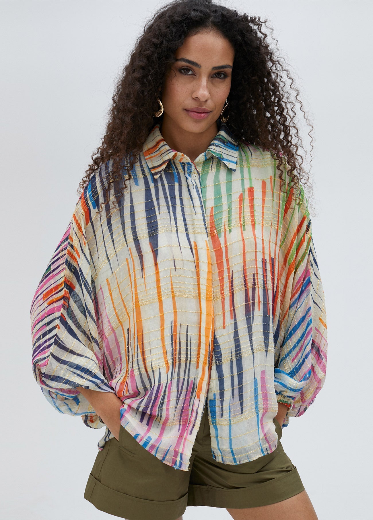 Multicoloured striped shirt