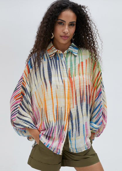 Multicoloured striped shirt