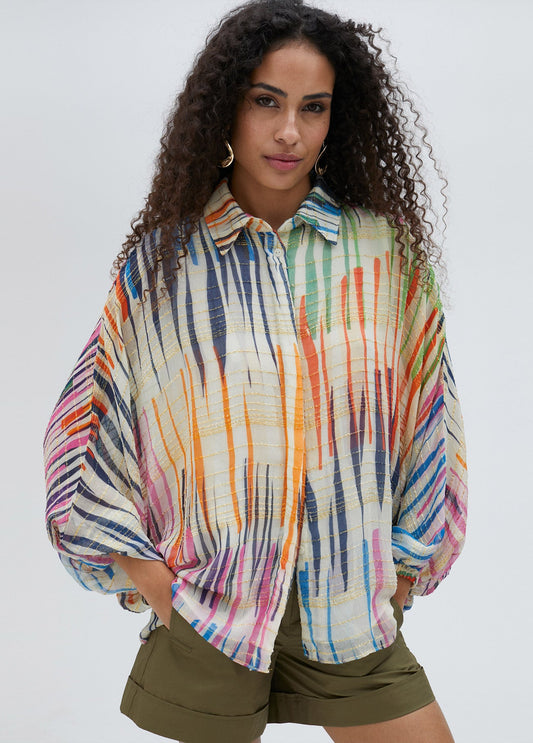 Multicoloured striped shirt