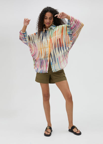 Multicoloured striped shirt