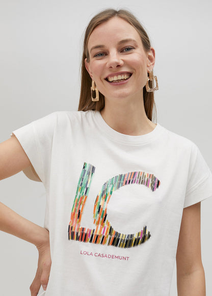 T-shirt with multi-striped logo