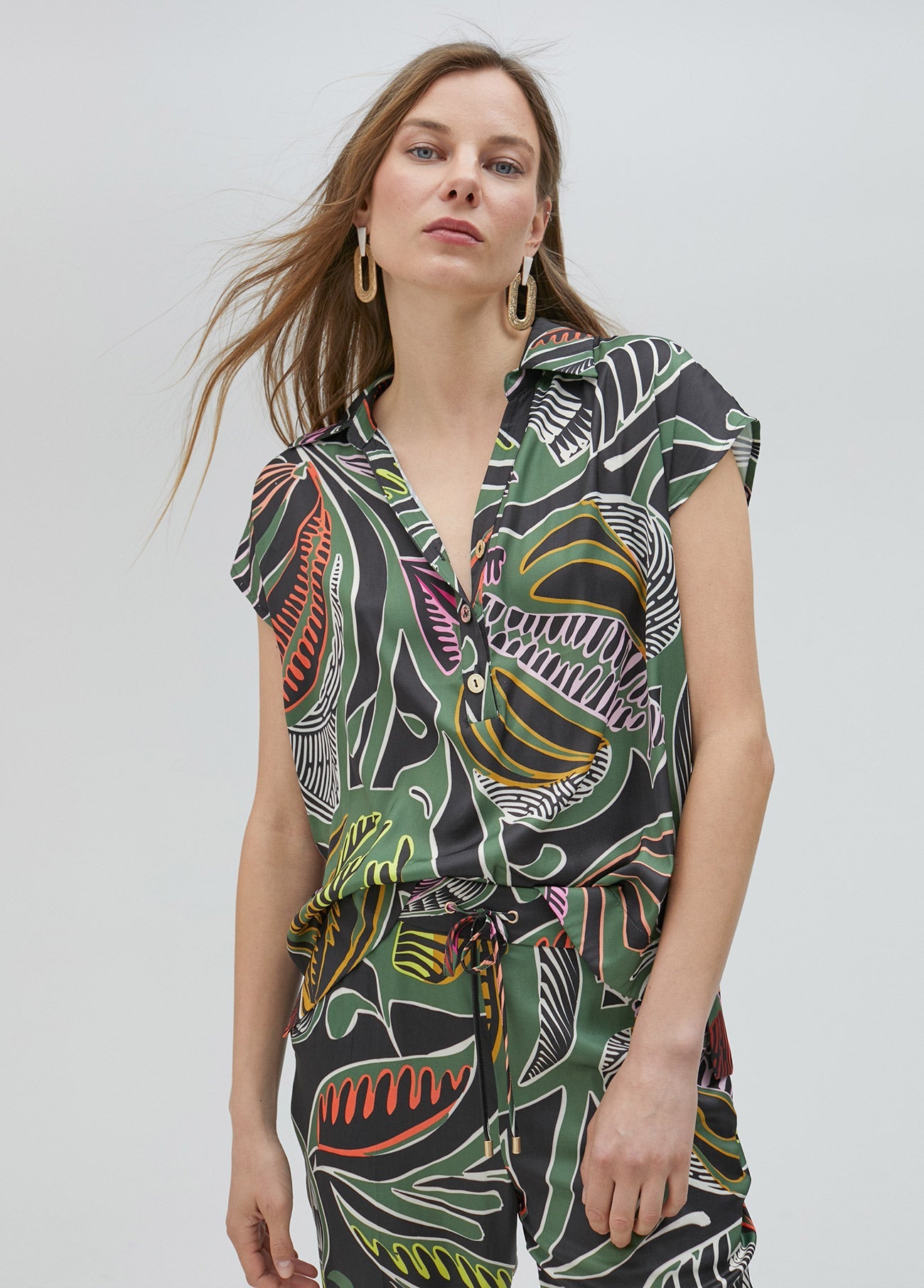 Tropical print blouse