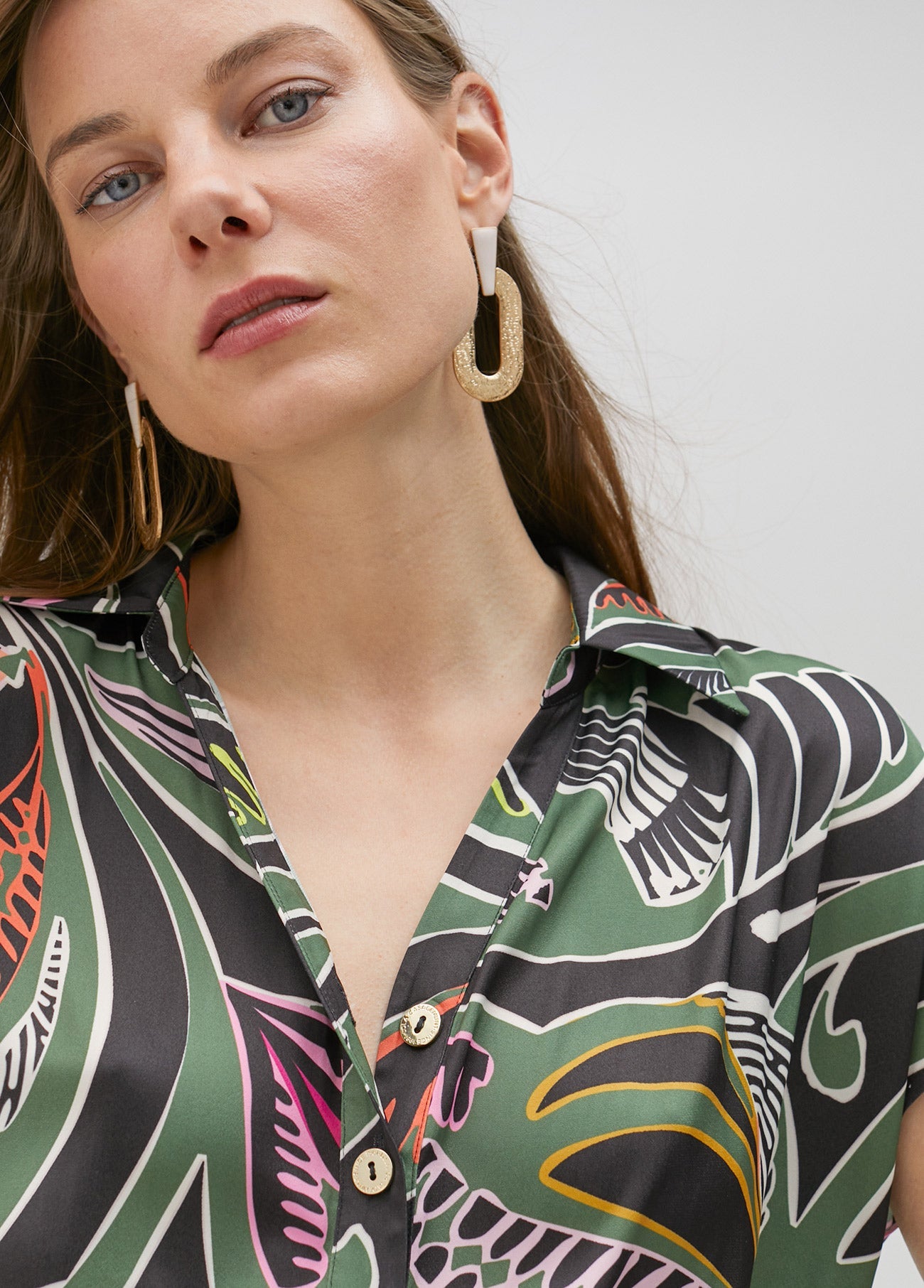 Tropical print blouse