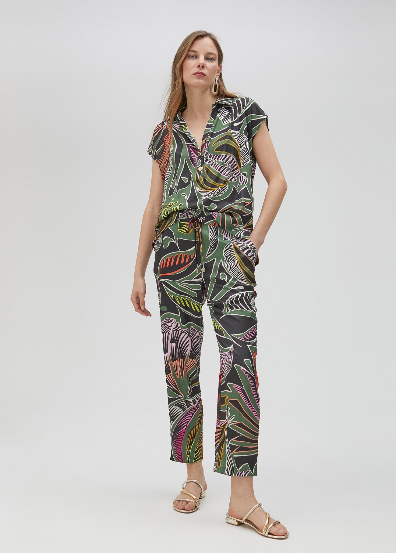 Tropical print blouse