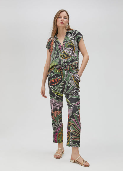 Tropical print blouse