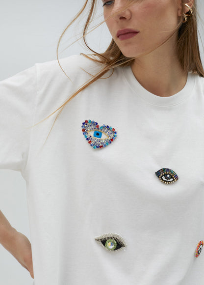 T-shirt with rhinestone detail