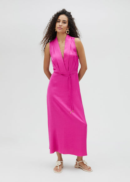 V-neck midi dress